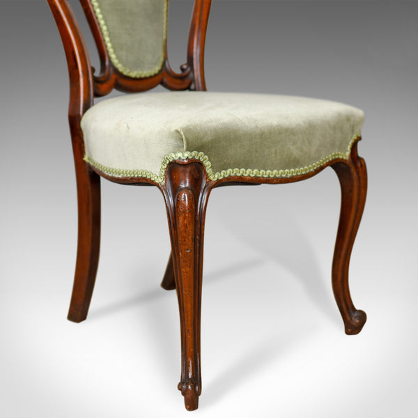 Pair of Antique Chairs, English, Victorian, Dining, Side, Mahogany, Ci