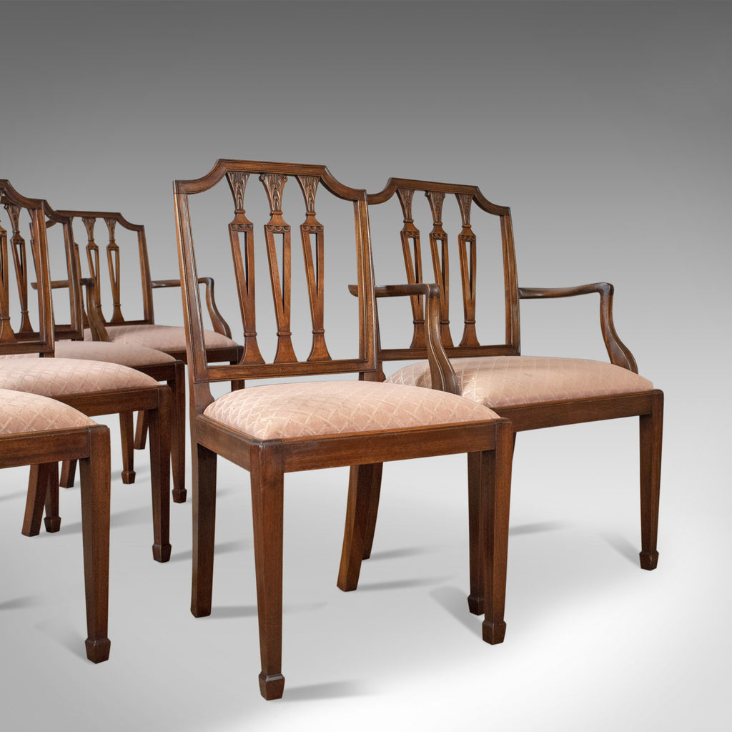 Set of Six Antique Dining Chairs, Mahogany, Victorian, Sheraton Reviva ...