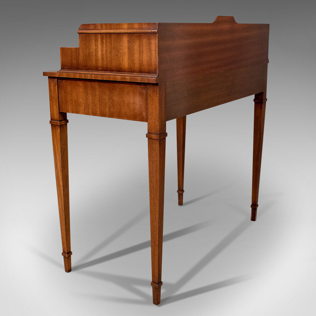 Writing Desk, Antique Sheraton Taste, Mahogany, Leather Top, Table, Bu - London Fine Antiques