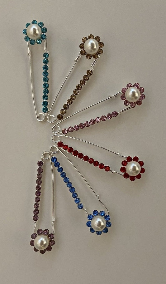 Magnetic Pins , Pins Hijab , Silver Metallic ,Black Pins , 1 pin