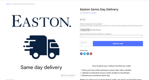 Easton same day delivery