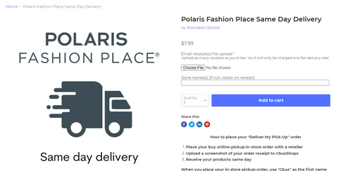 Polaris Fashion Place same day delivery