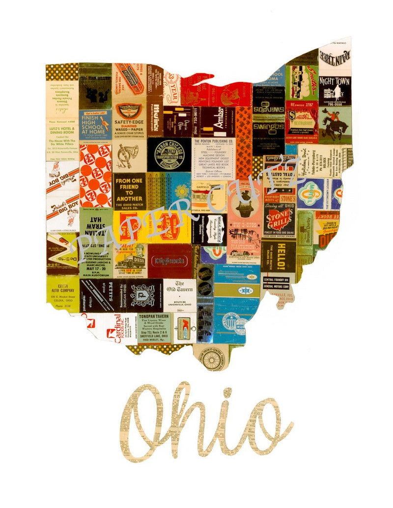 Ohio Matchbook Vintage Print - Celebrate Local, Shop The Best of Ohio