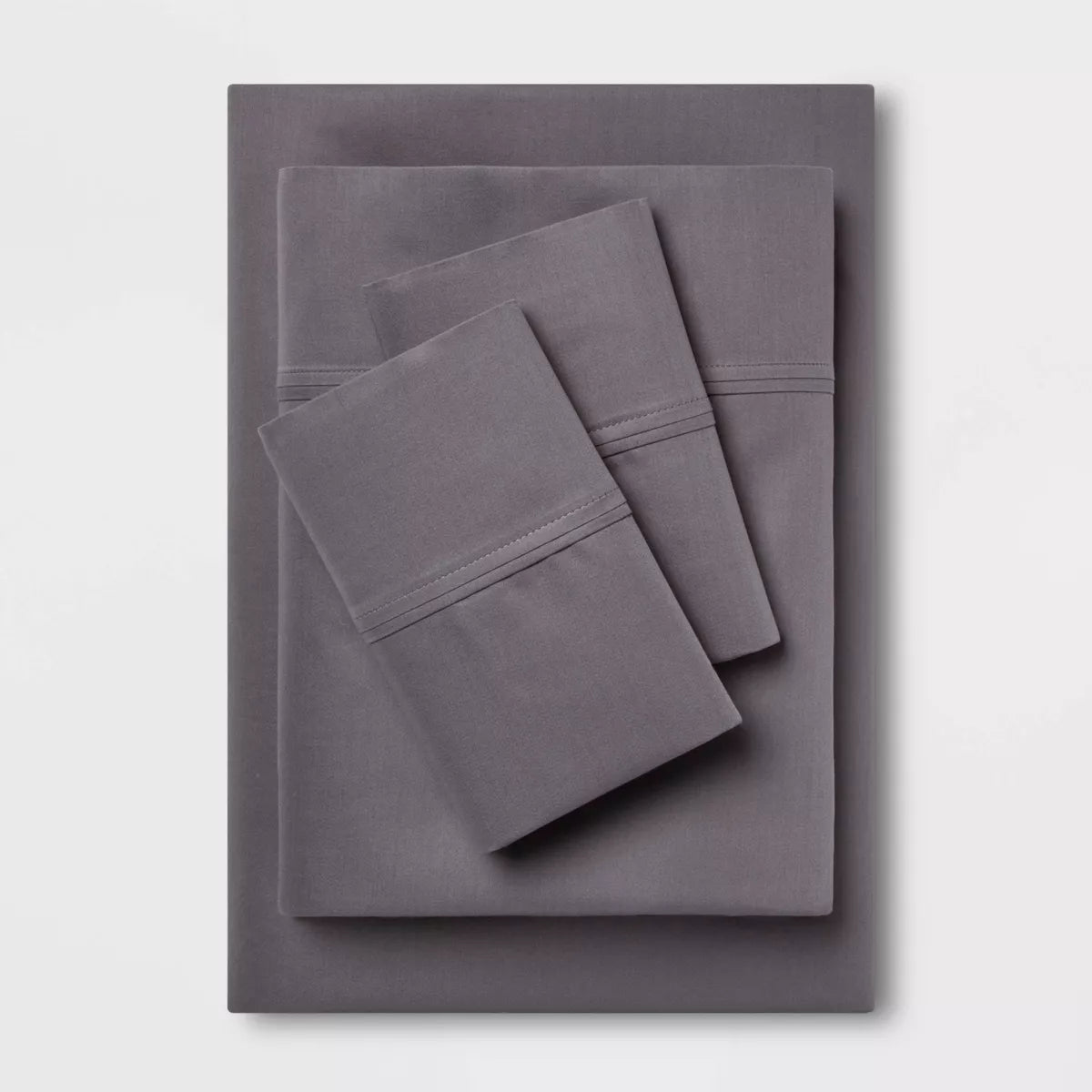 Queen 400 Thread Count Solid Performance Sheet Set Dark Gray