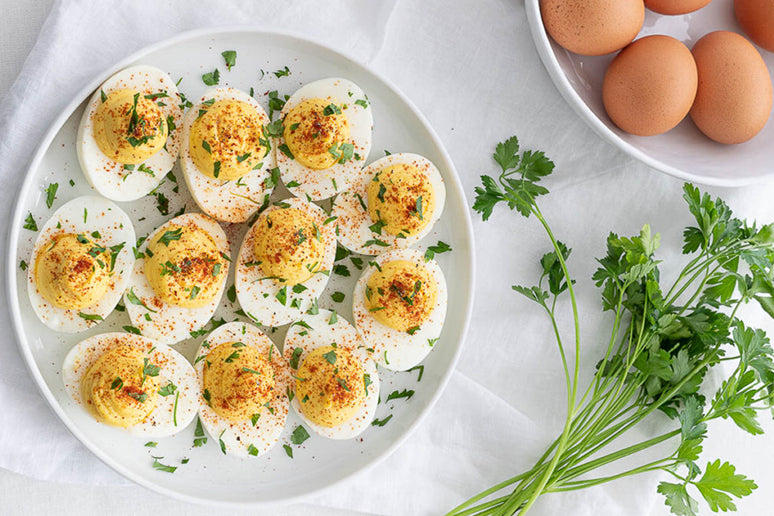 Easy Classic Keto Deviled Eggs from Drive Me Hungry