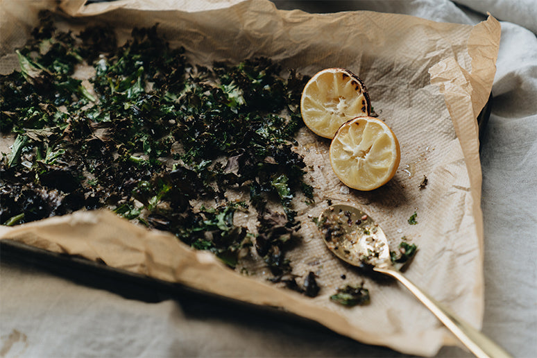 Kale Chips with Parmesan from Step Away from the Carbs