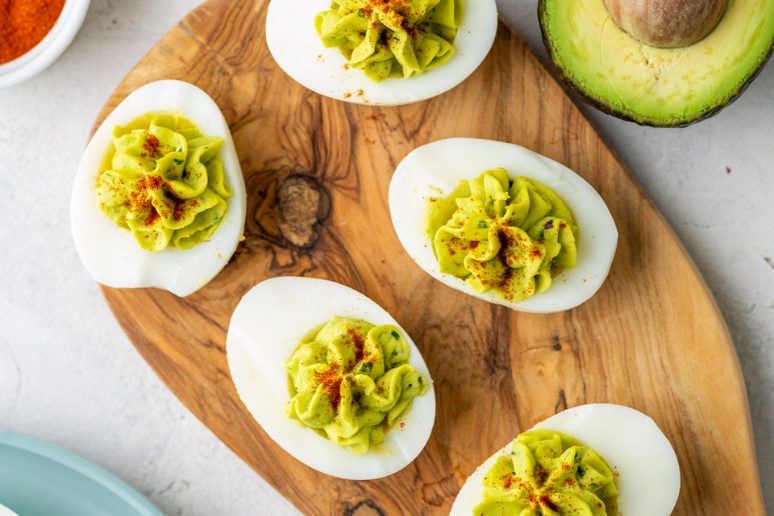 Keto Avocado Deviled Eggs Recipe from Gimme Delicious