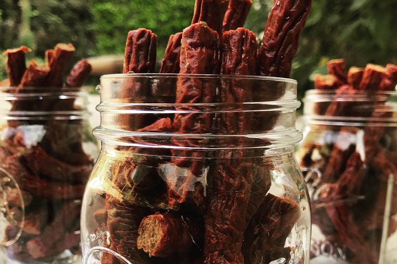 Storing beef jerky in mason jars is not recommended.
