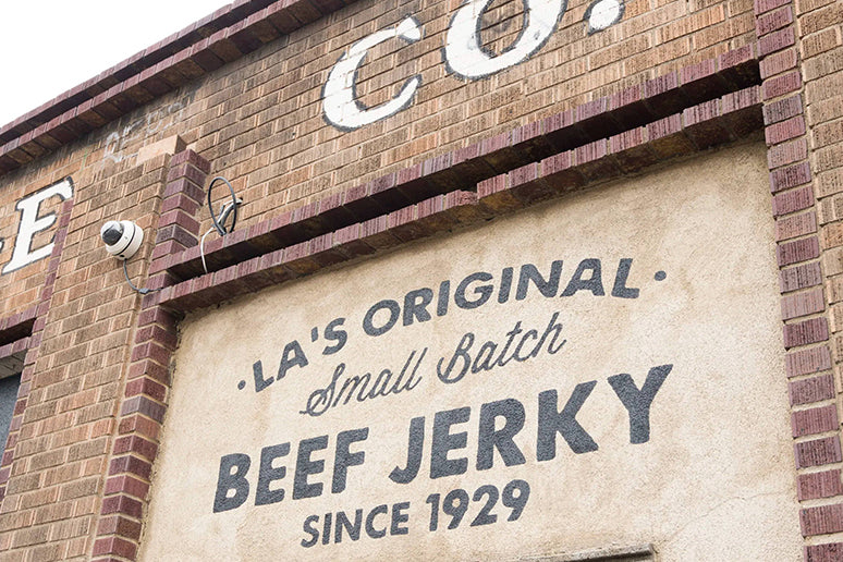 The front of our beef jerky factory in Downtown Los Angeles