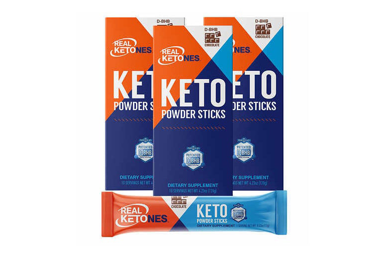 Real Ketones Keto Chocolate Flavor Drink Mix, 30 Sticks