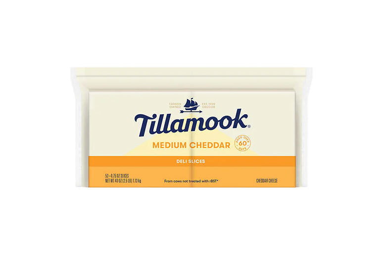 Tillamook Medium Cheddar Cheese, 52 Slices, 2.5 lbs