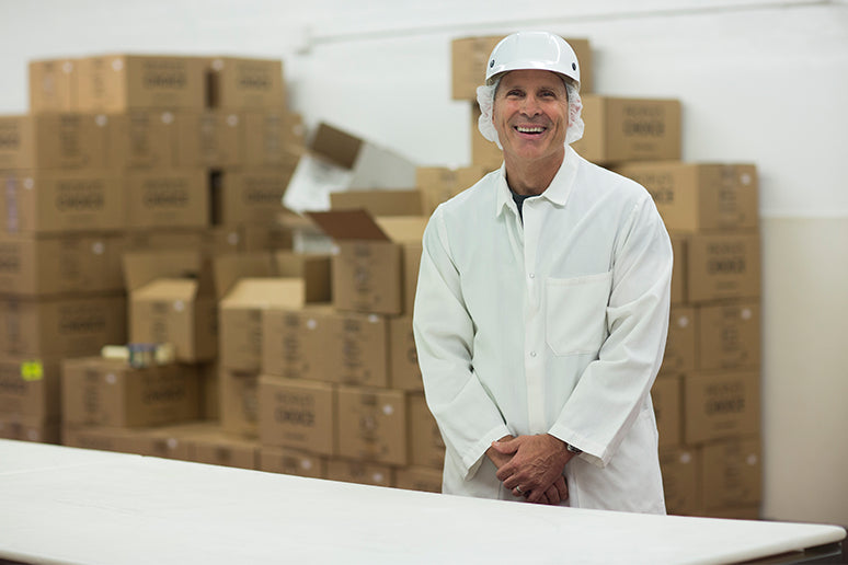 Mark Bianchetti standing in the jerky factory