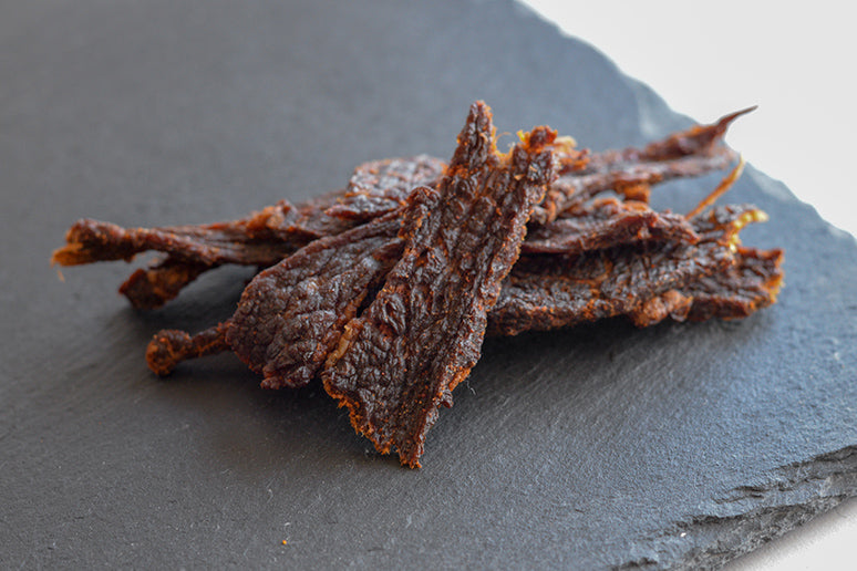 Pile of Nashville Hot Beef Jerky