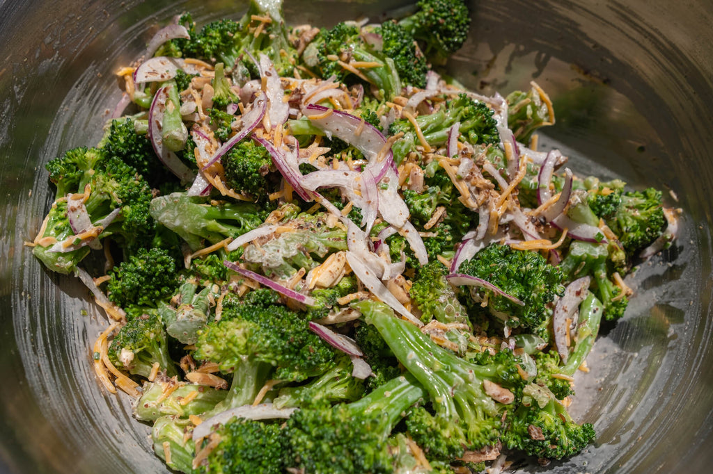 Keto Broccoli Salad tossed