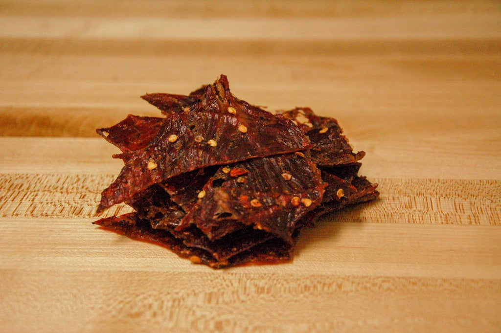 Pile of Hot & Spicy Beef Jerky