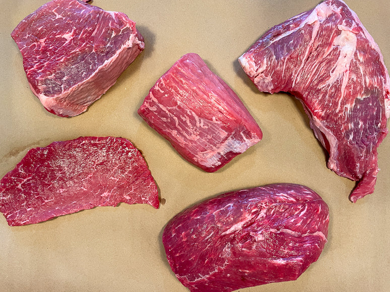 Different cuts of beef for beef jerky.