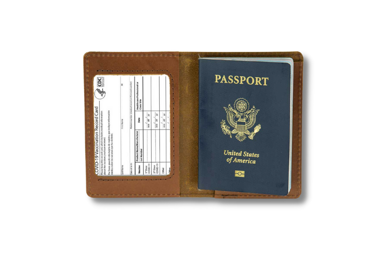 Rustico Leather Passport and Vax Card Holder