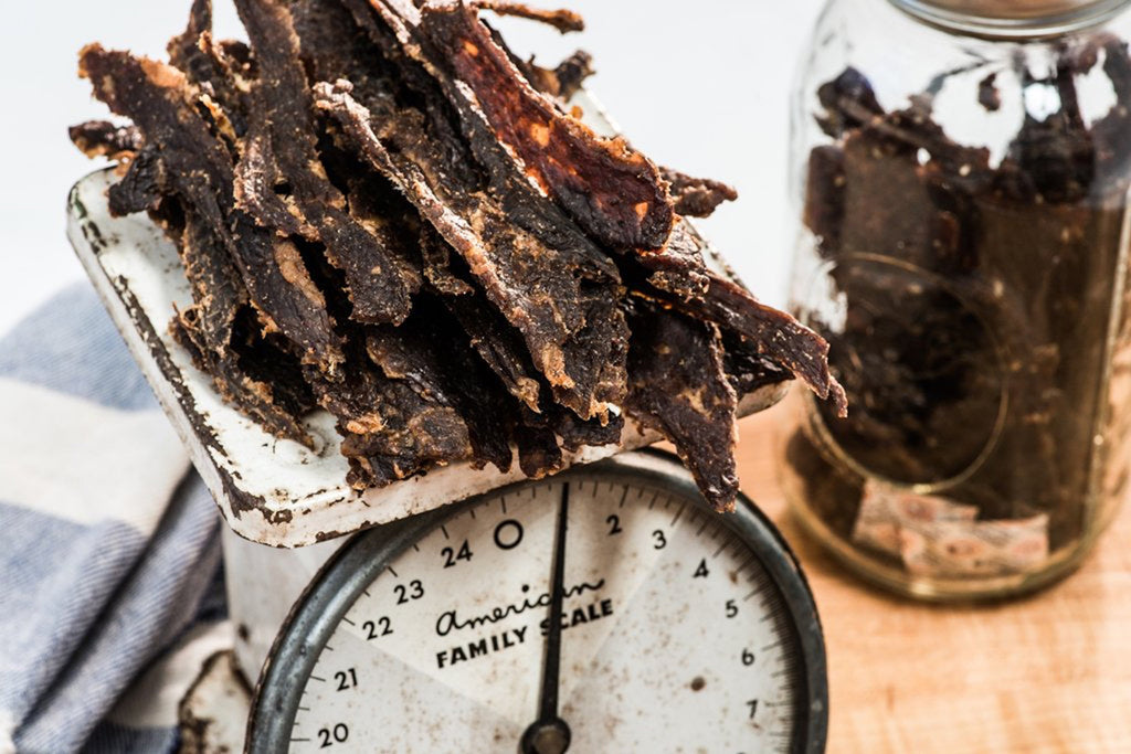 People's Choice Carne Seca Beef Jerky on a Scale