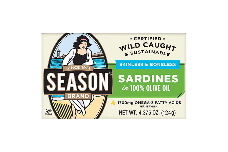 Season Skinless & Boneless Canned Sardines in Olive Oil, 6-count