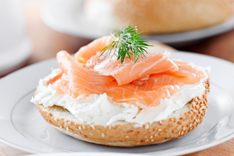 Smoked Salmon and Cream Cheese Bagel