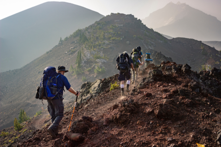 Hikers in the mountains