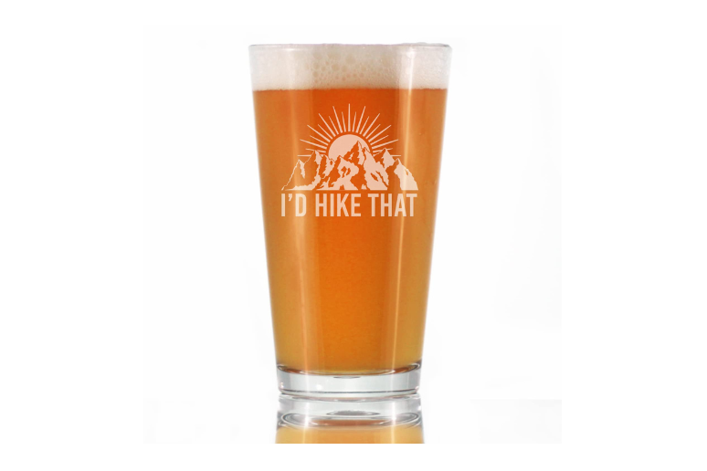 I'd Hike That Beer Pint Glass