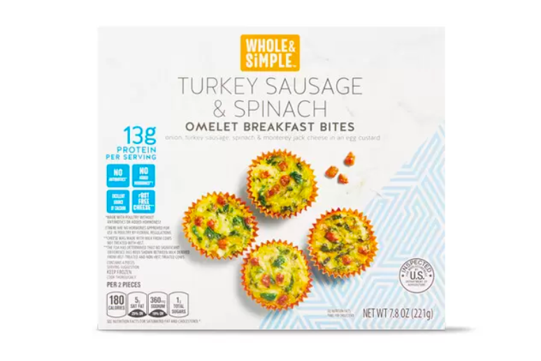 Whole & Simple Turkey Sausage and Spinach Breakfast Bites