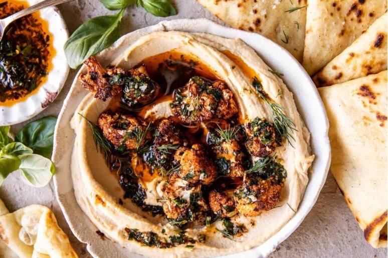 Crispy Roasted Cauliflower Hummus