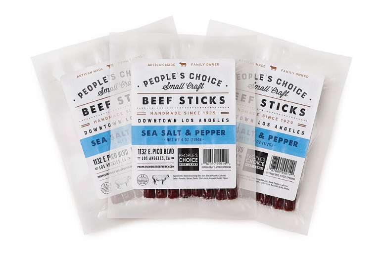 People's Choice Beef Jerky Sea Salt & Pepper Beef Sticks