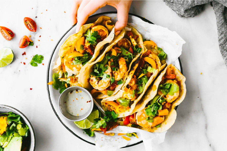 Crock Pot Fire Roasted Tomato Shrimp Tacos