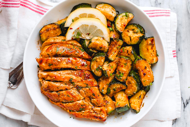 Asado Chicken Breast with Sauteed Lemon Zucchini