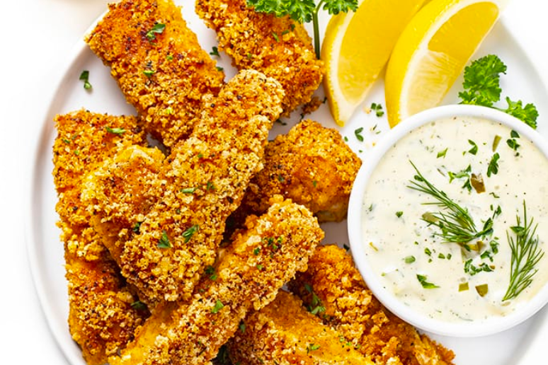 Keto Fried Fish Sticks