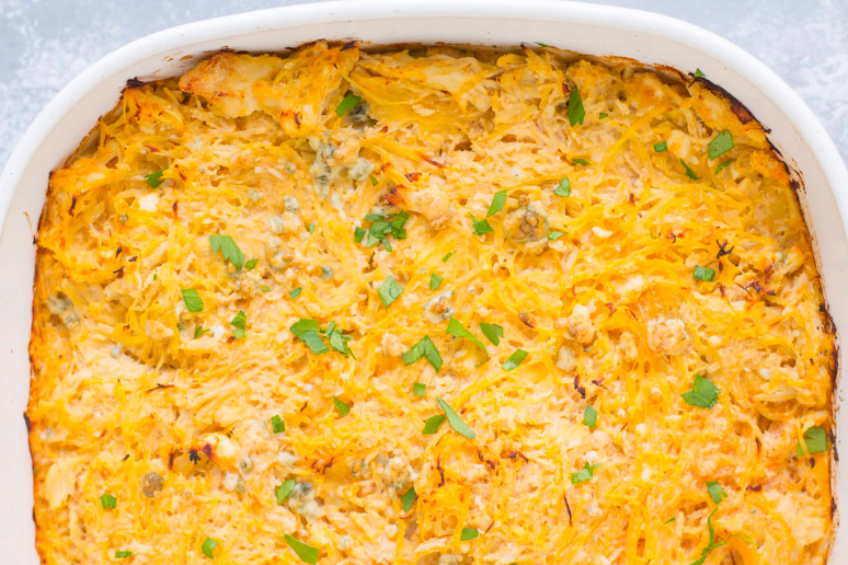 Buffalo Chicken Spaghetti Squash Casserole