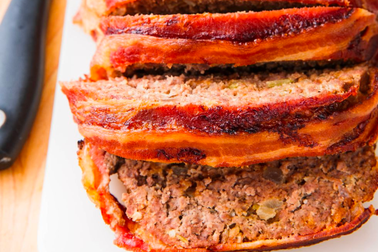 Bacon Wrapped Keto Meatloaf