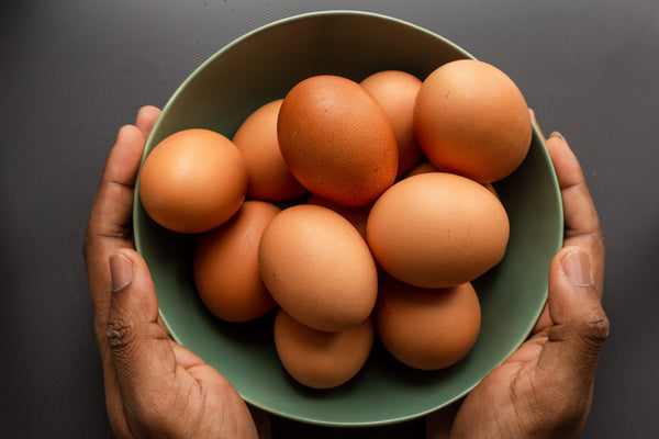 Bowl of brown eggs