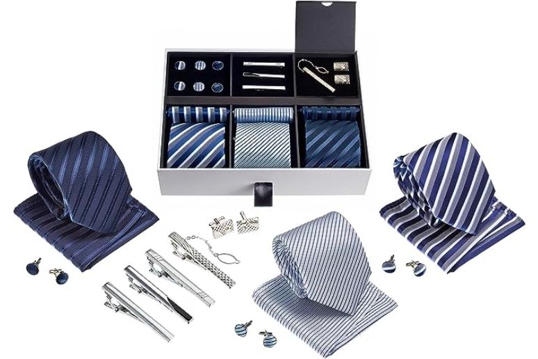 Luxury Necktie and Pocket Square Gift Set