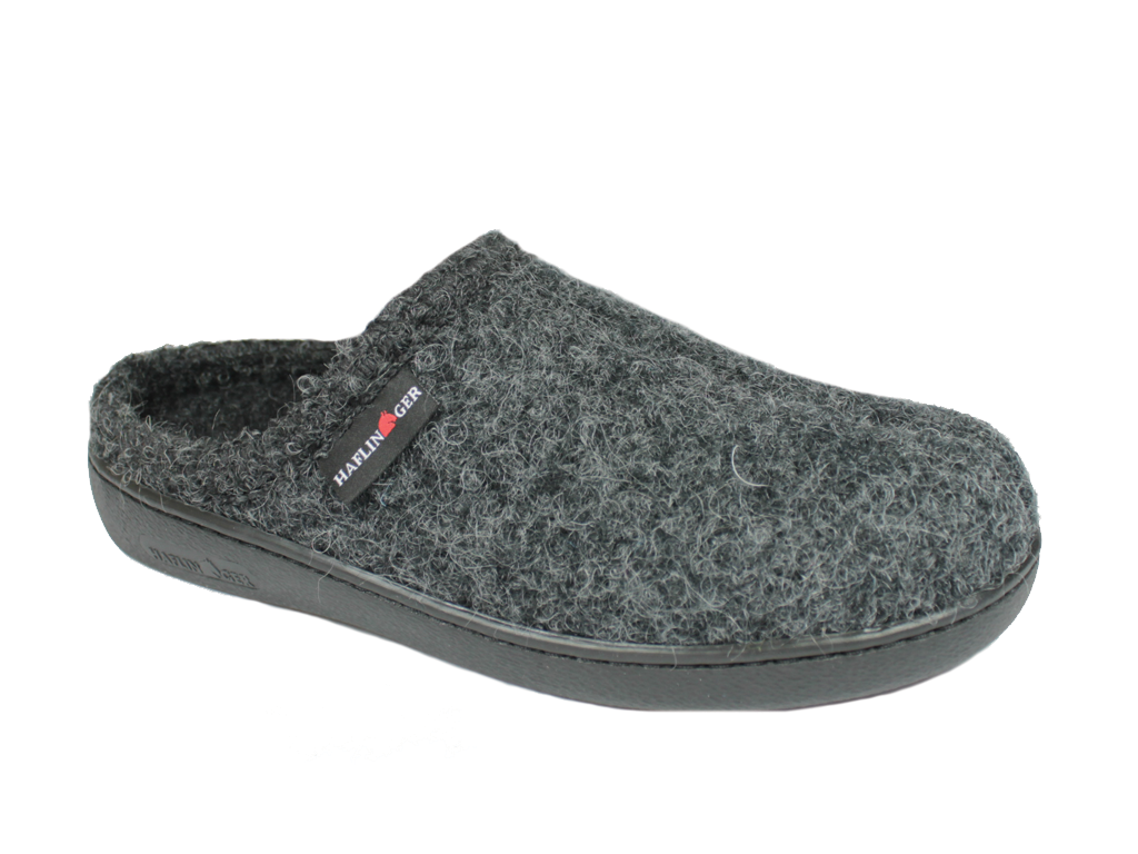 Haflinger Grischa Graphite Wool Slippers | Shoegarden