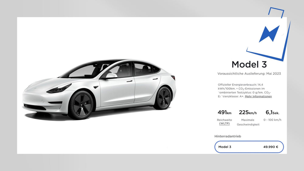 A Tesla Model 3 áremelése 2022. április 1-én