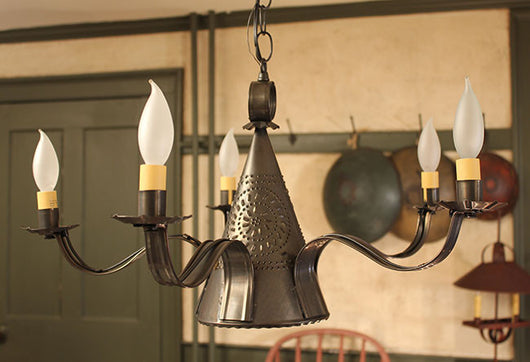 punched tin chandelier