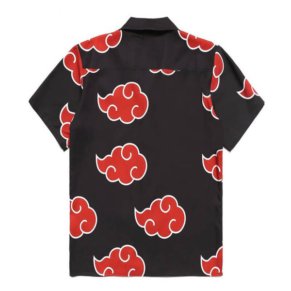 Naruto Akatsuki Cloud Button Shirt 3d Printed Anime Cosplay Short Slee Fashionseer - anime naruto t shirt roblox akatsuki