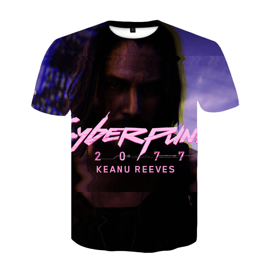 Cyberpunk 2077 Johnny Silverhand Keanu Reeves Short Sleeve T Shirt Wit Fashionseer - roblox keanu reeves shirt