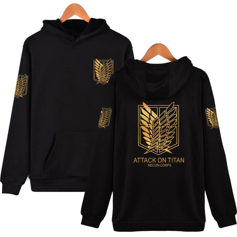 attack on titan black and gold hoodie roblox