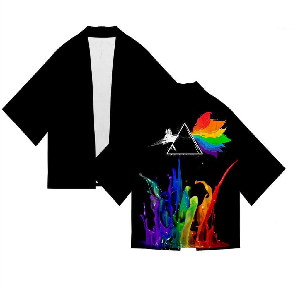 Lgbt Rainbow Tails Fox Prism Cloak Kimono Fashionseer - pokemon prism roblox