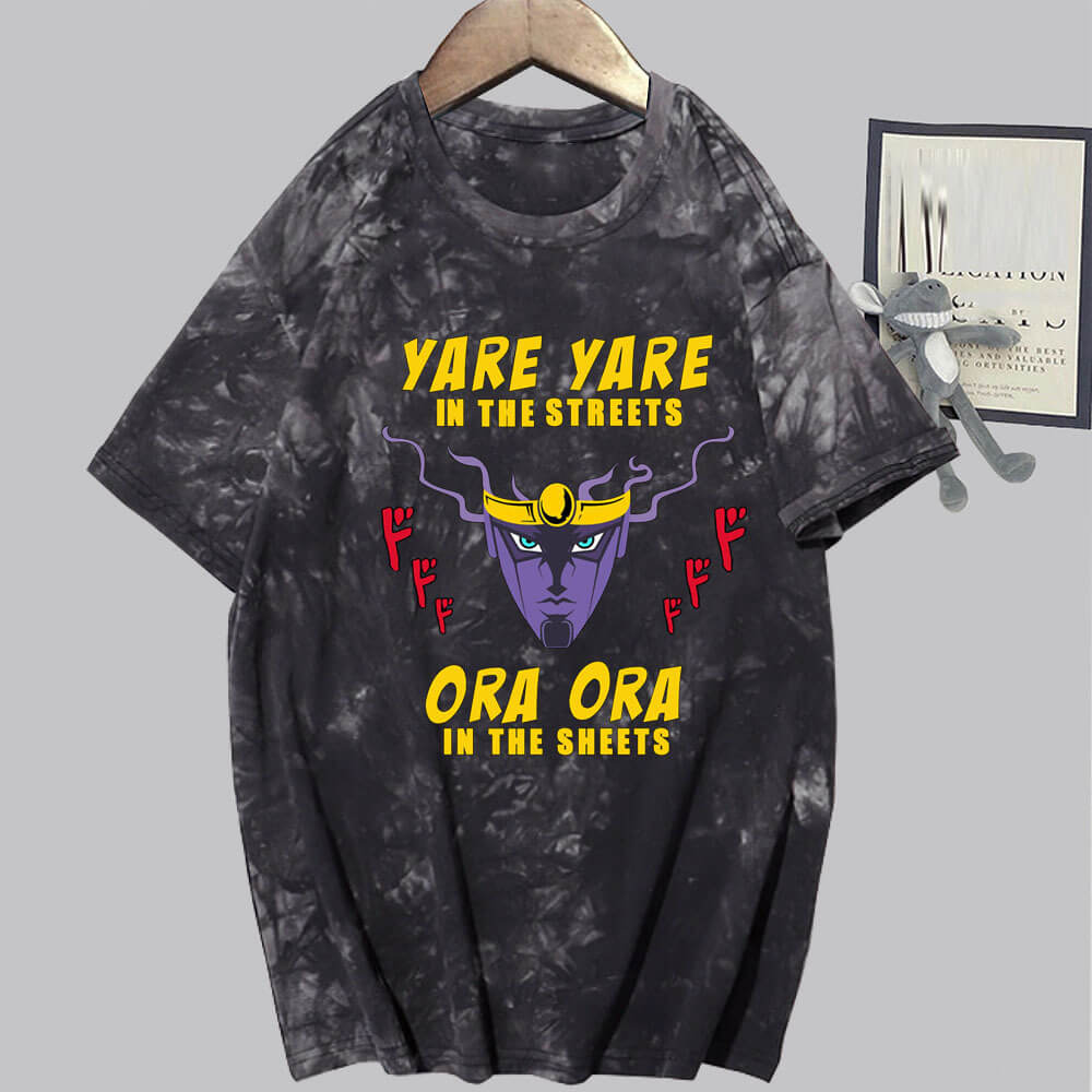 Jojo S Bizarre Adventure Star Platinum Ora Ora Yare Yare In The Sheets Fashionseer - star platinum t shirt roblox