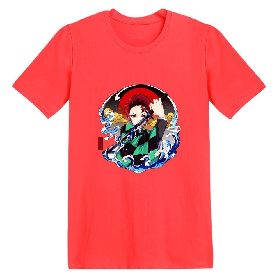 Demon Slayer Tanjiro Tee Short Sleeve T Shirt 6 Colors Fashionseer - tanjiro shirt roblox