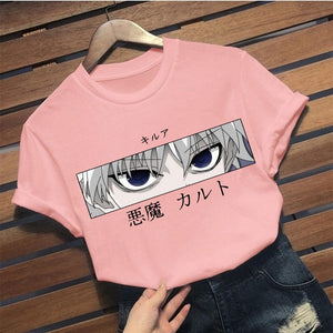 Hunter X Hunter Killua Devil Women S Short Sleeve T Shirt With 5 Color Fashionseer - japanese devil shirts roblox