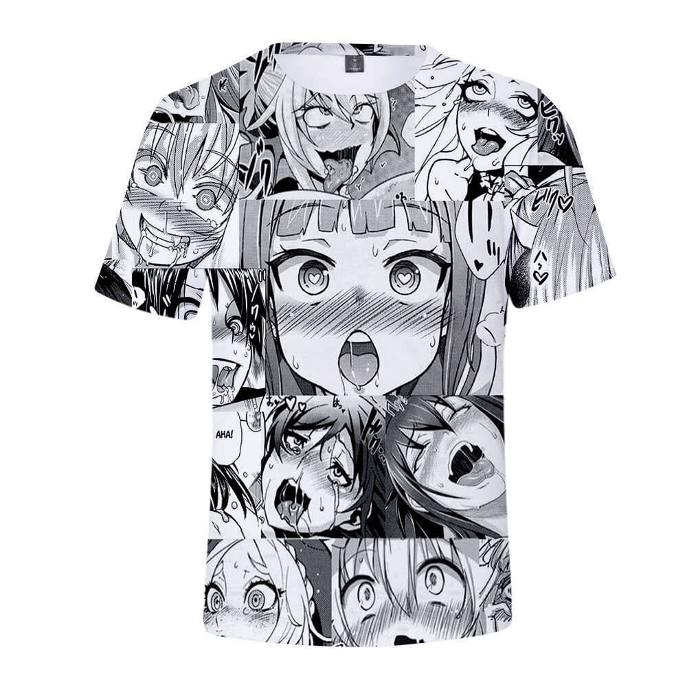 Ahegao Hentai New 3d Printed Short Sleeve T Shirt Fashionseer - hentai have tshirt on roblox