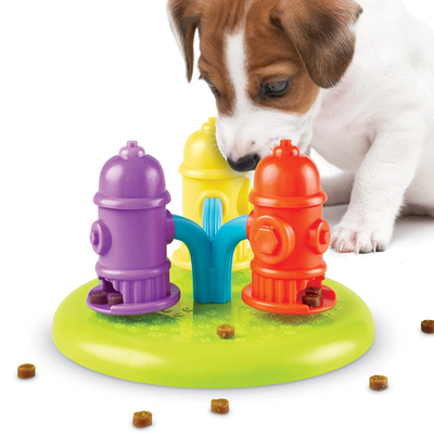 Brightkins Spinning Hydrants Treat Puzzle -- Shop The Paw - Shop The Paw