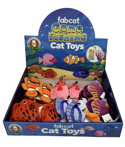 fabcat ®Gone Fishing Catnip Interchangeable Plush Cat Toy - Toys - fabcat® - Shop The Paw