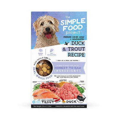 The Simple Food Project Freeze-Dried Raw for Dogs | Duck & Trout Recipe - Food - The Simple Food Project - Shop The Paw